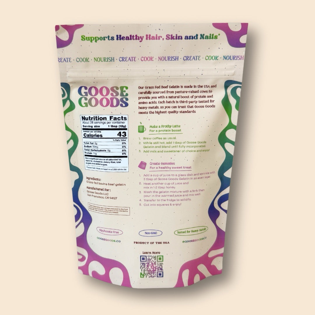 Grass-Fed Beef Gelatin Powder (Unflavored)